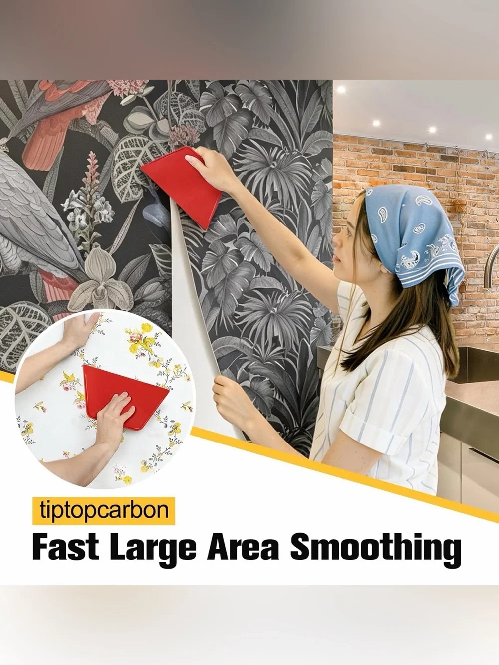 Tiptopcarbon Wallpaper Smoothing Tool Kit Peel & Stick Contact Paper